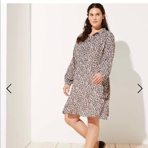 Loft leopard print shirt dress